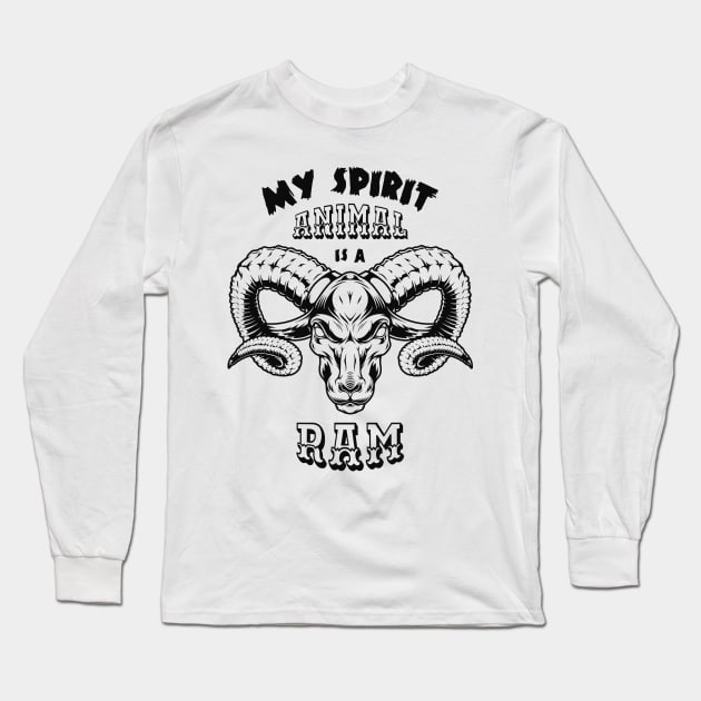 Ram Long Sleeve T-Shirt by SergioArt